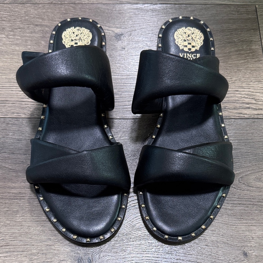 Vince Camuto Black Studded Sandals